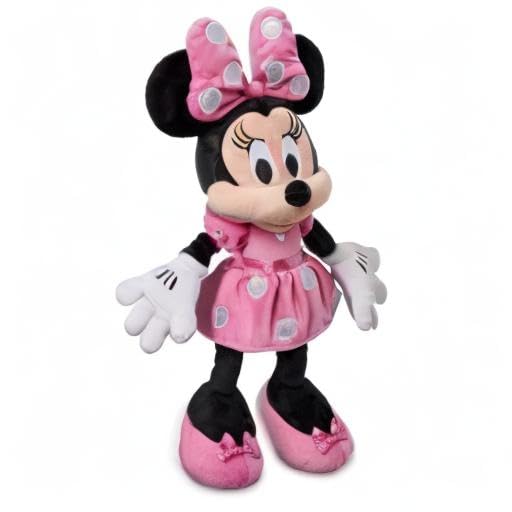 Disney Store Official Minnie Mouse Red Dress Medium Soft Toy for Kids, Cuddly Character with Fuzzy Texture and Embroidered Details, Disney Plushy Suitable for All Ages