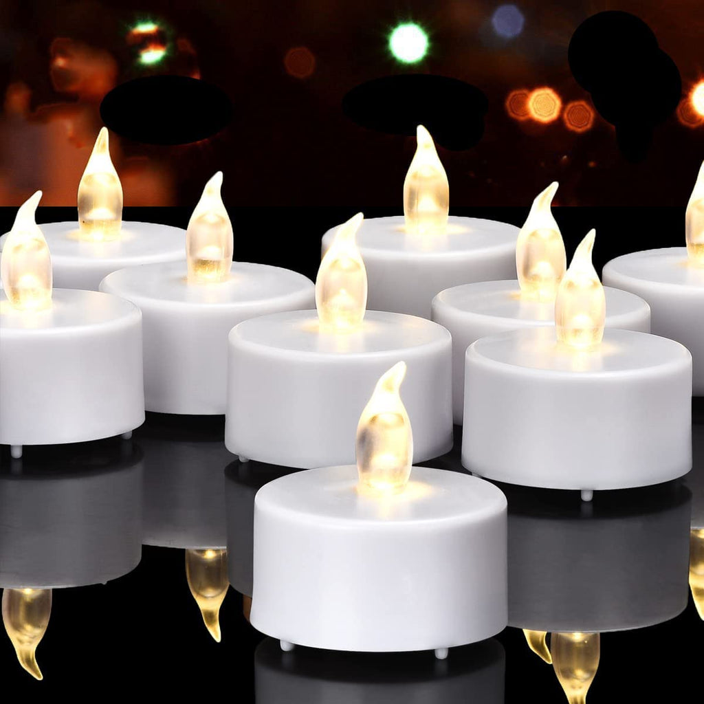 Battery Operated LED Tea Lights Flameless Flickering Candles 12PACK