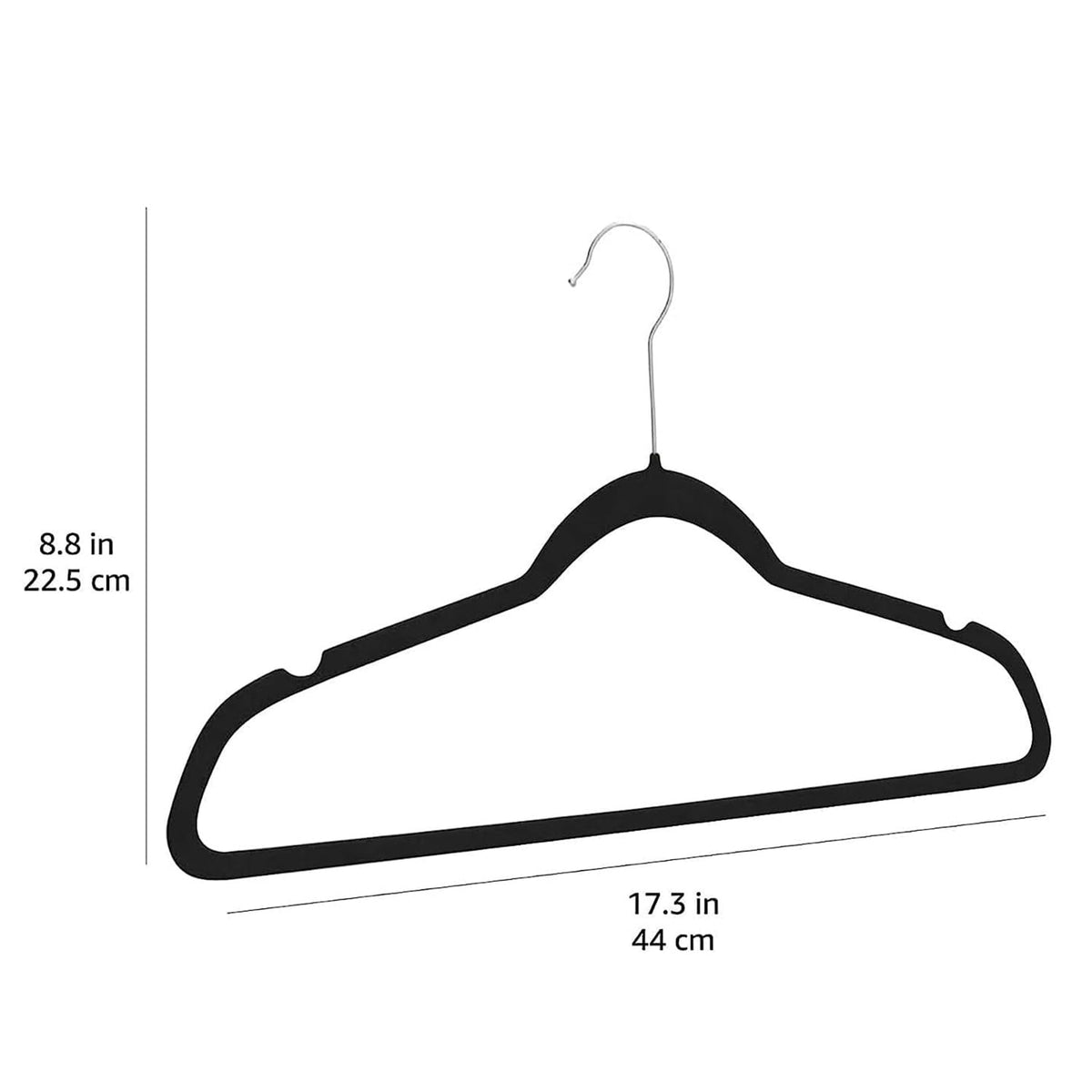 Amazon Basics Slim Velvet Non-Slip Space Saving Suit Clothes Hangers, Sturdy Construction, Navy Blue/Rose Gold, 50-Pack