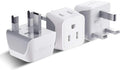 Ceptics 2 in 1 UK Adapters for Travel, Dual USA Input, Grounded, Pack of 3