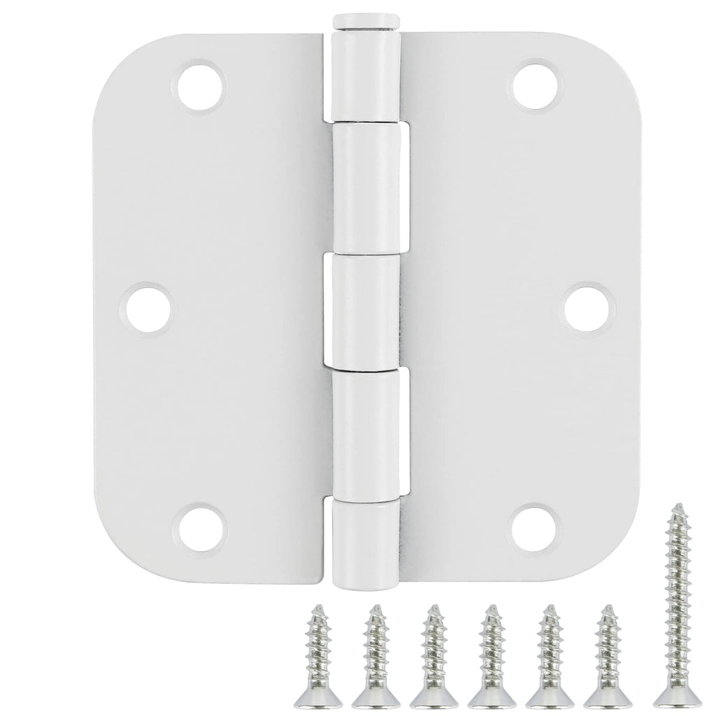 TDCHINGES Rounded Matte Black Door Hinges 3.5 Inch 5/8" Radius Flat 30 Pack