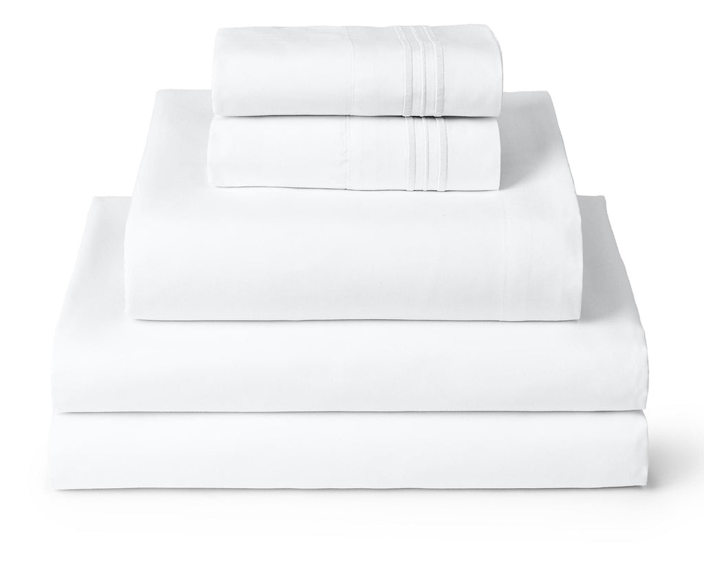 Mellanni Iconic 4-Piece Bed Sheet Set, 16" Deep Pocket (Queen, White)