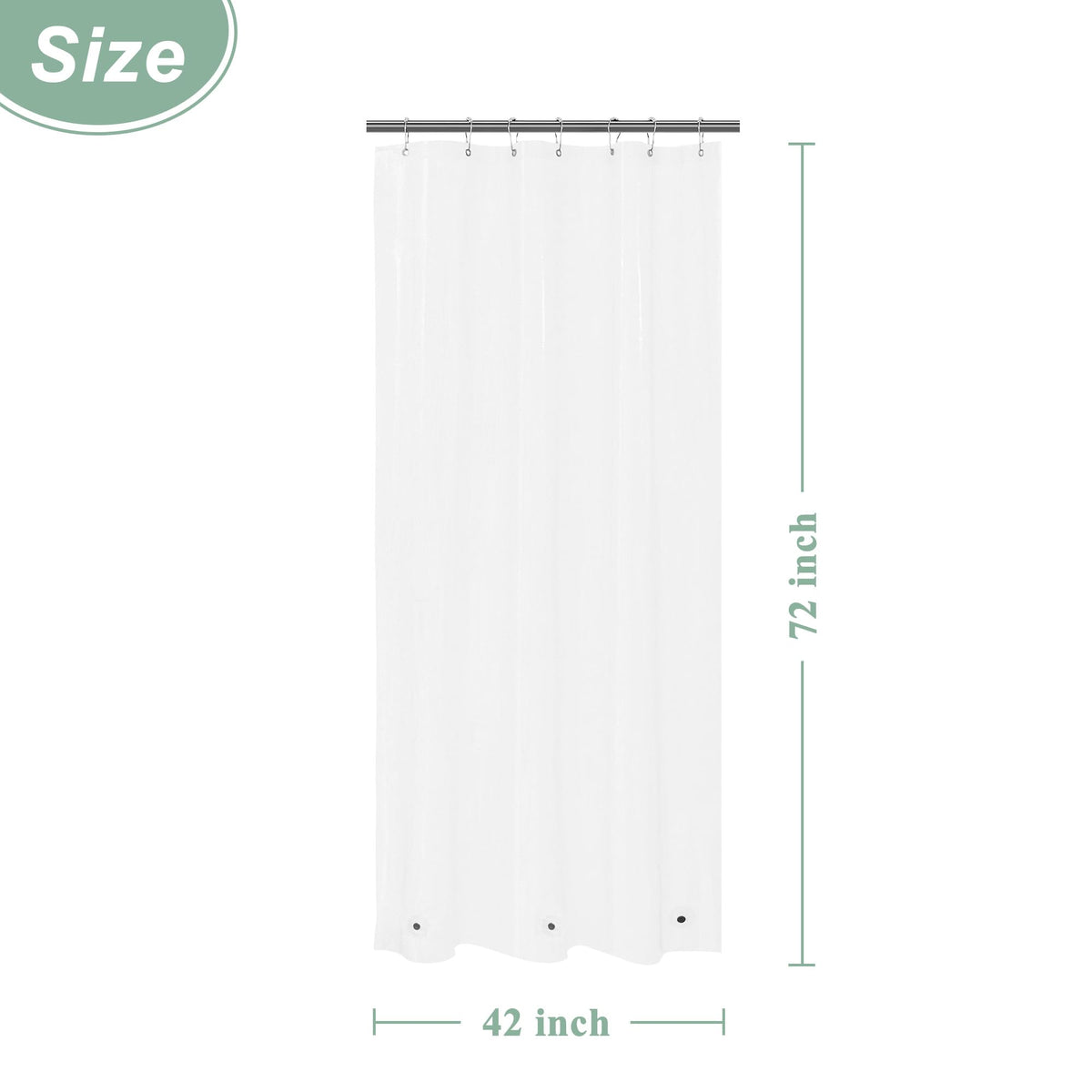 Mrs Awesome Dark Gray Shower Curtain Liner with 3 Magnets, 72x72