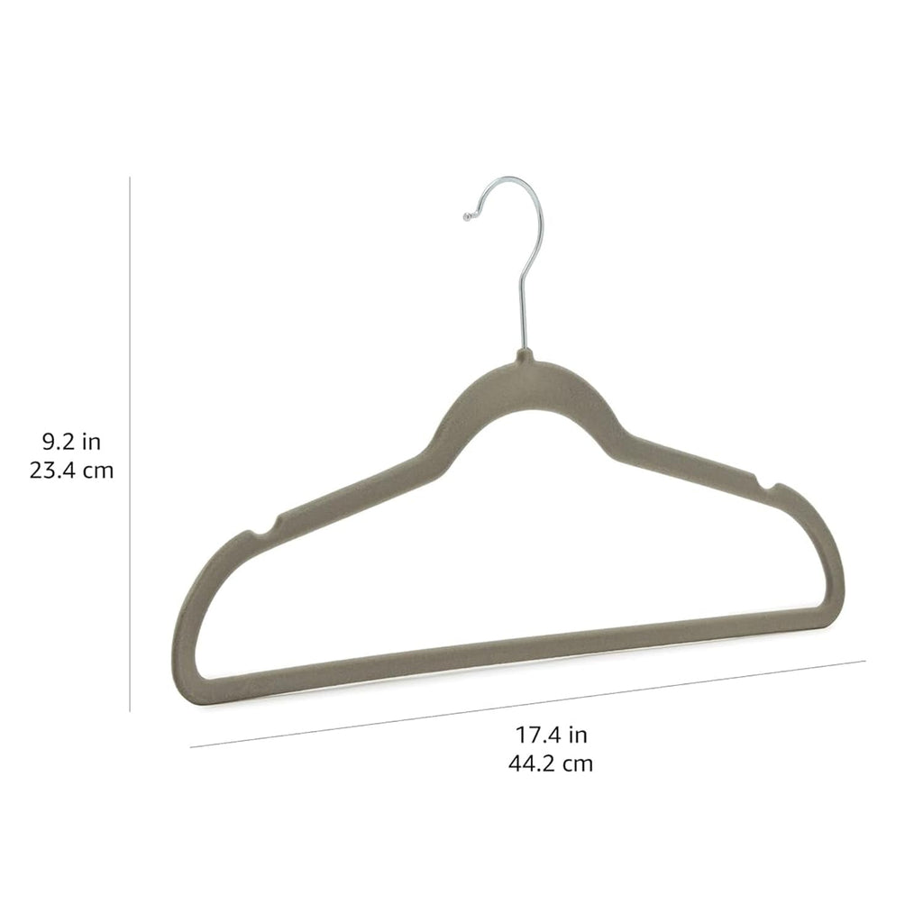 Amazon Basics Slim Velvet Non-Slip Space Saving Suit Clothes Hangers, Sturdy Construction, Navy Blue/Rose Gold, 50-Pack