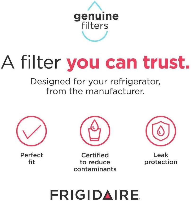 Frigidaire EPTWFU01 Refrigerator Water Filter Replacement, White, 1 Count