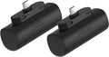 Miady 2-Pack Mini Portable Charger Built-in USB C Connector Small PowerBank