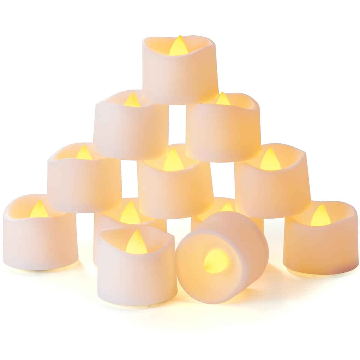 Homemory 12-Pack Battery Tea Lights with Timer Built in, Auto-On 6H Daily