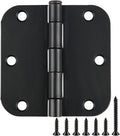 TDCHINGES Rounded Matte Black Door Hinges 3.5 Inch 5/8" Radius Flat 30 Pack