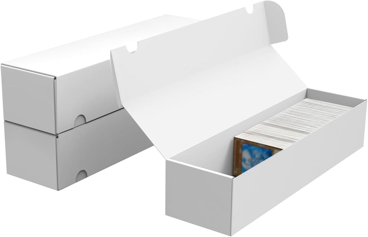 Trading Card Storage Box, 3-Pack 1100 Count White Corrugated Cardboard Box