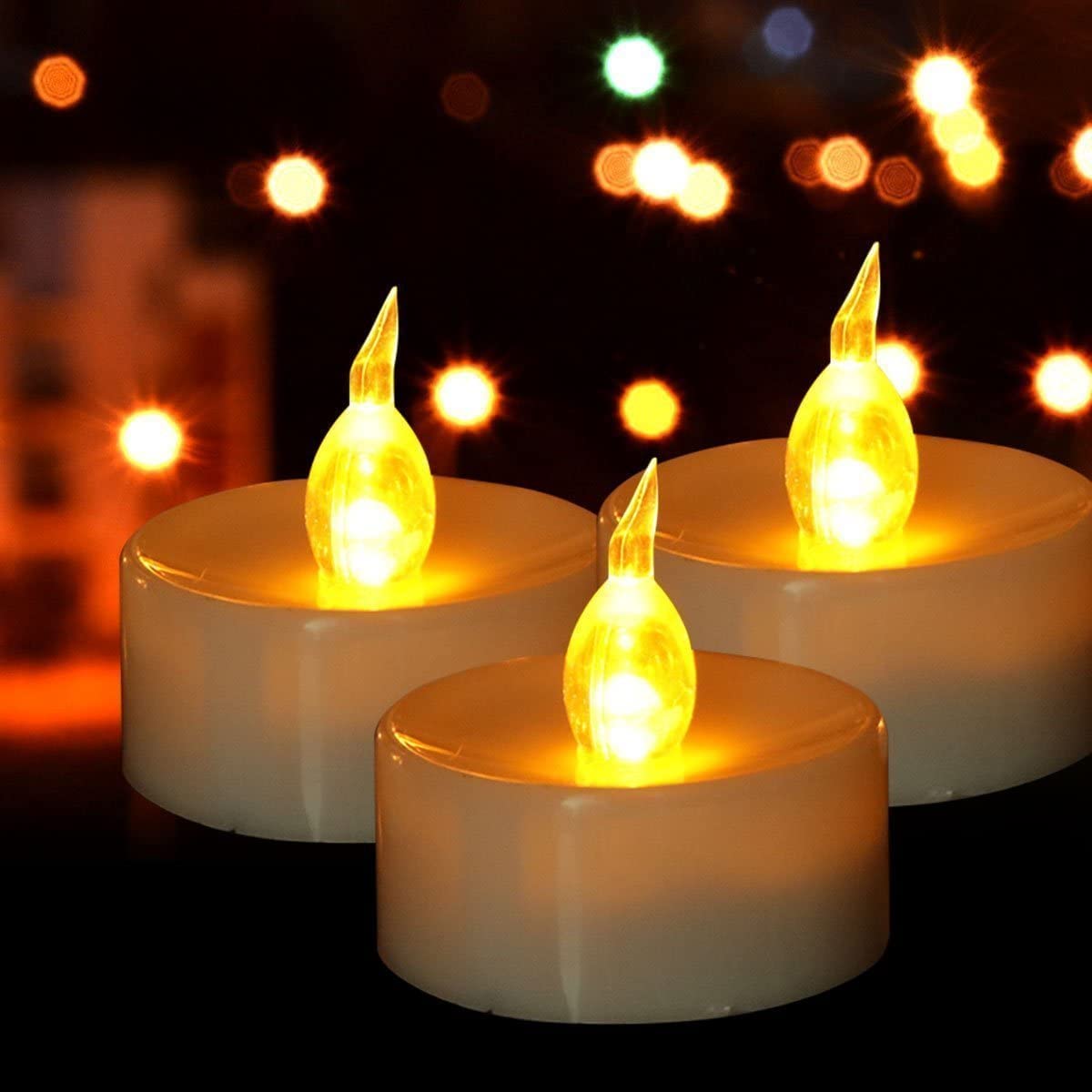 Battery Operated LED Tea Lights Flameless Flickering Candles 12PACK