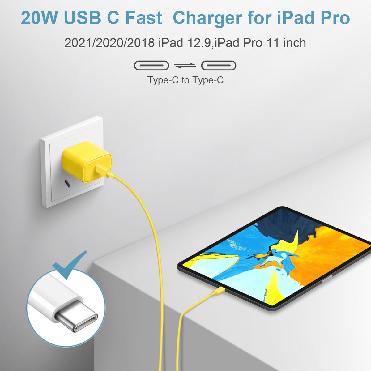 iPhone 18 17 16 15 Charger Fast Charging 3 Pack USB C Charger Block