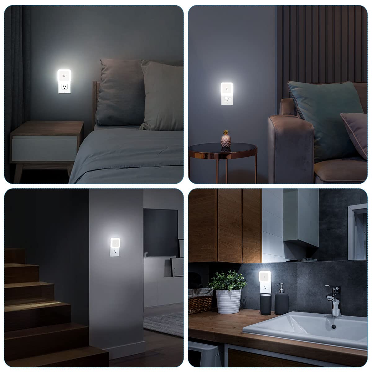 Sujeet Night Light, Night Lights Plug into Wall 8-Pack, Nightlight Plug in Night Light, Dusk to Dawn Night Lamp Led (Red)