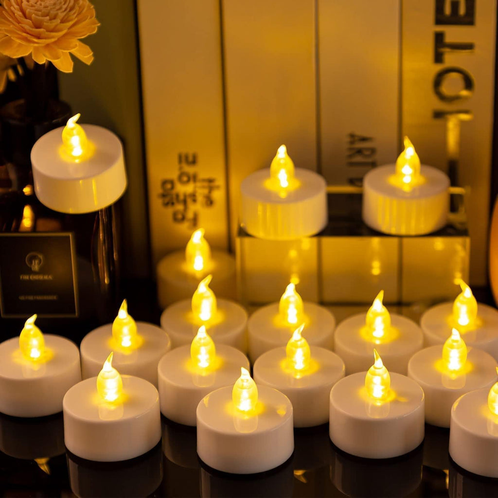 Battery Operated LED Tea Lights Flameless Flickering Candles 12PACK