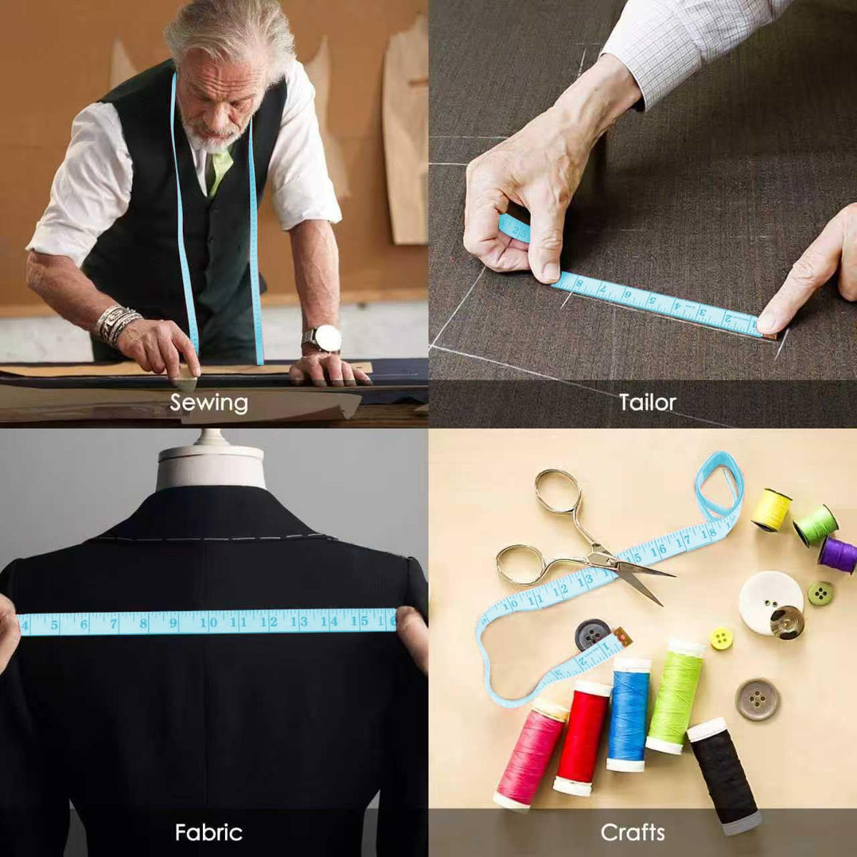 iBayam 2 Pack Tape Measure Measuring Tape for Body Fabric Sewing 60"/150cm