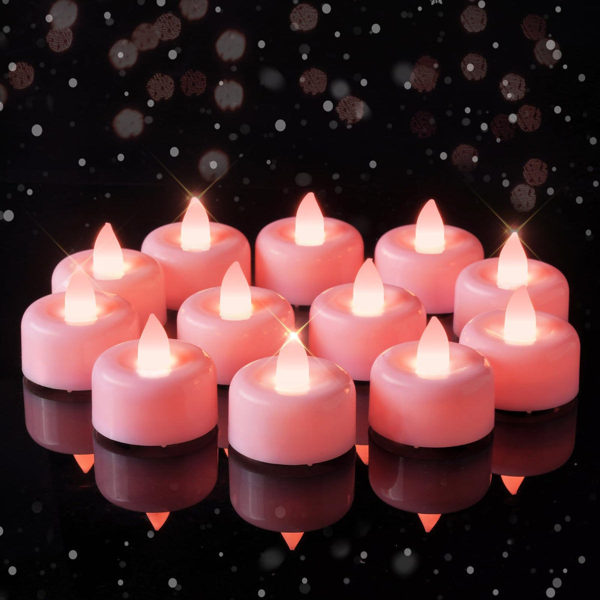 Amagic 12Pack Blue Flameless LED Tea Lights Candles Battery Operated