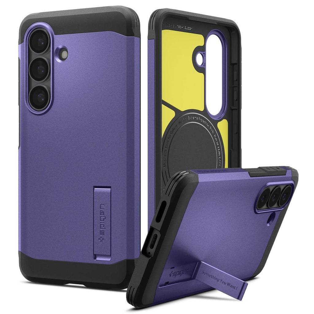 Spigen for Galaxy S25 Plus Case, Tough Armor MagFit [Kickstand] [Compatible with MagSafe] [Military-Grade Protection] - Black