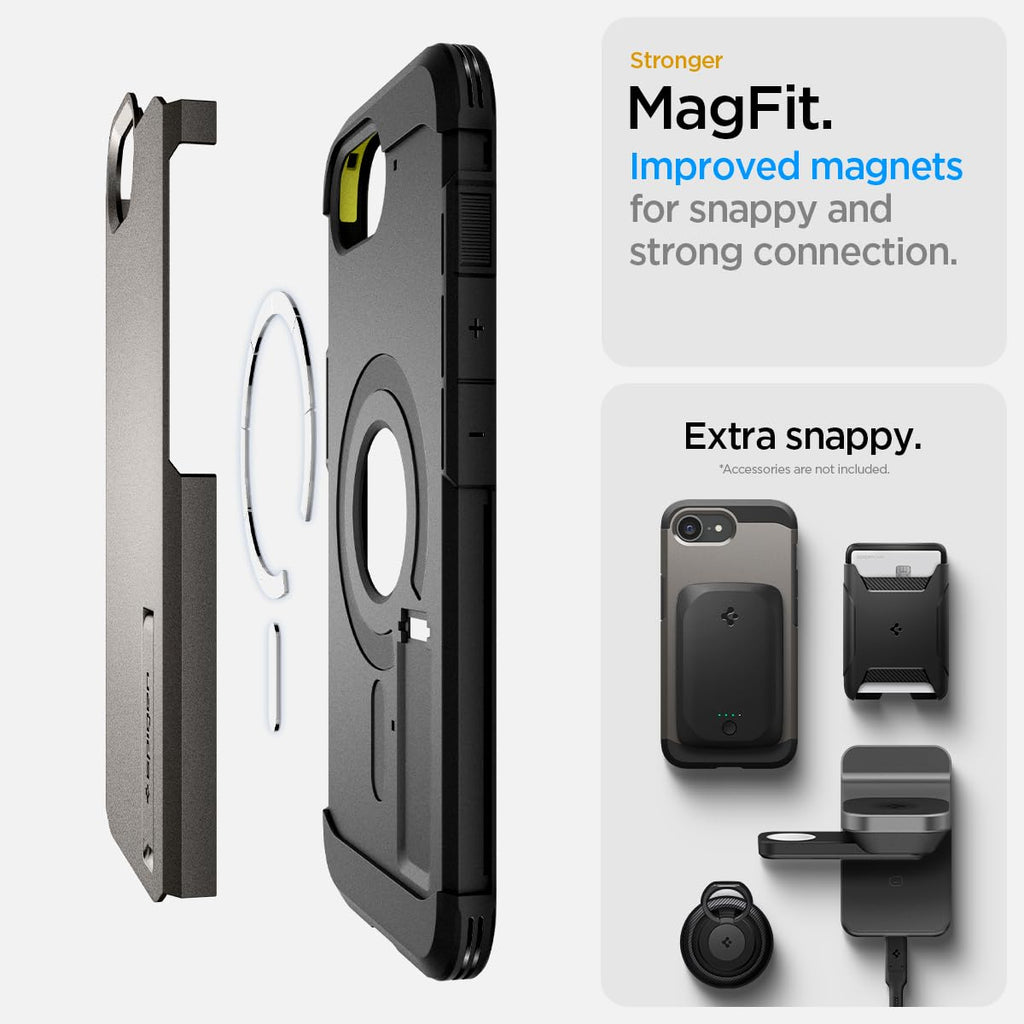 Spigen Tough Armor MagFit for iPhone 15 Pro Case, Metal Slate