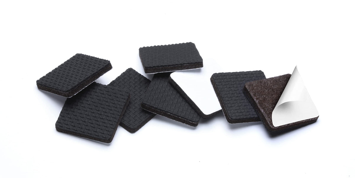 Slipstick GorillaPads CB147 Non Slip Furniture Pads/Gripper Feet (Set of 16) Self Adhesive Rubber Floor Protectors, 1 inch Round, Black