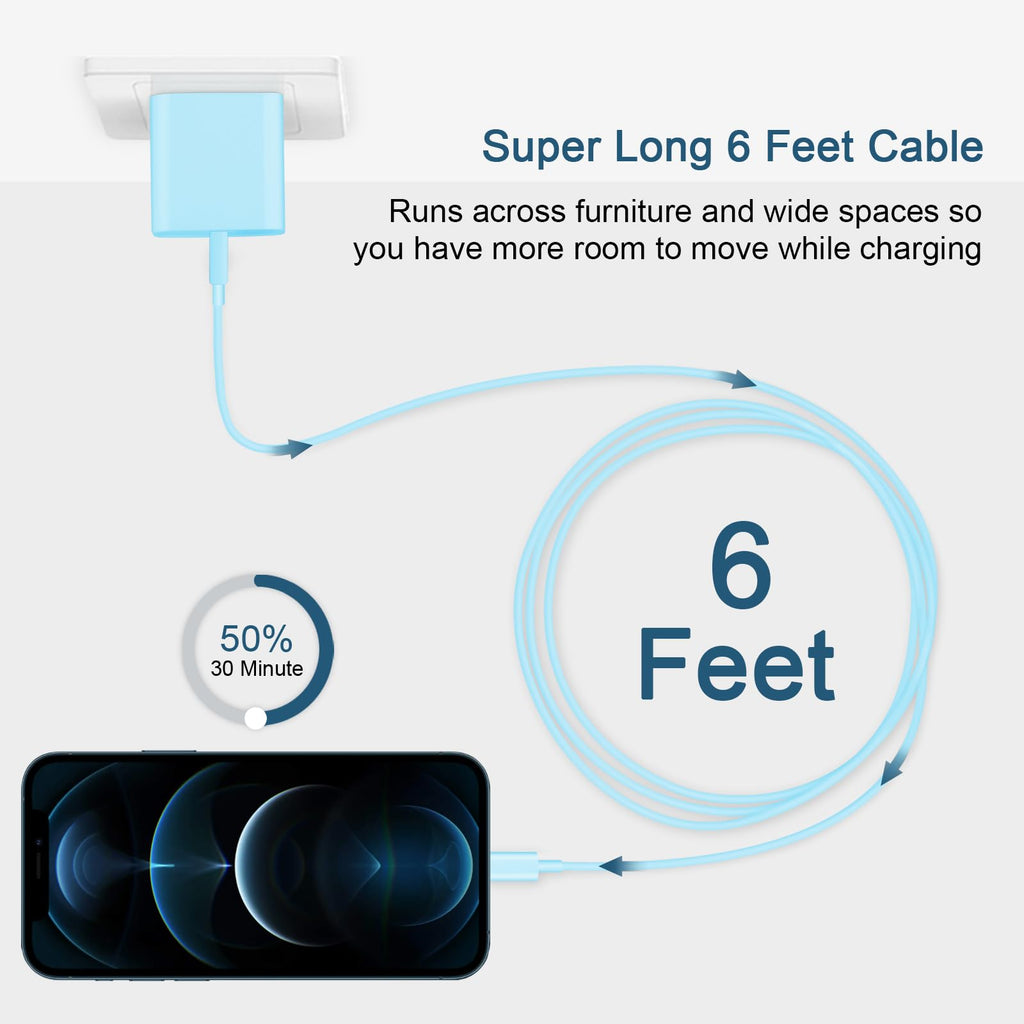 CXX 10FT iPhone 14/13/12 Charger 20W Fast Charging [MFi Certified]