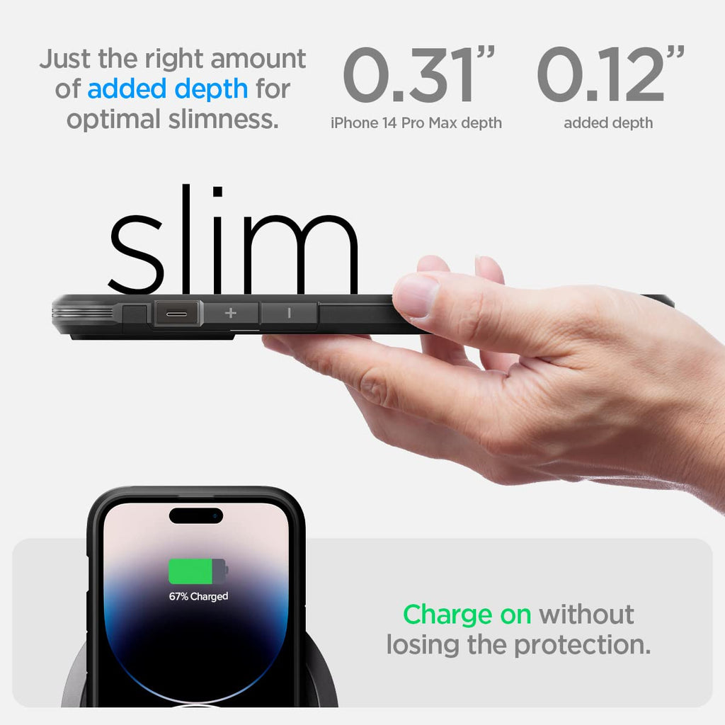 Spigen Tough Armor MagFit for iPhone 15 Pro Case, Metal Slate