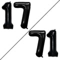 GOER Number 17 Balloons for 17th Birthday Sweet 17 Party Decorations,42 Inch Jumbo Foil Helium 71 Balloons for 71st Birthday Party Decoration (Black)