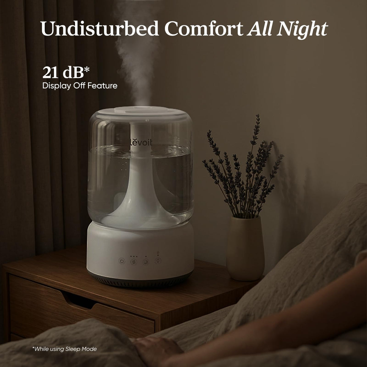 Levoit Top Fill Humidifiers for Bedroom, 2.5L Tank for Large Room, 25dB