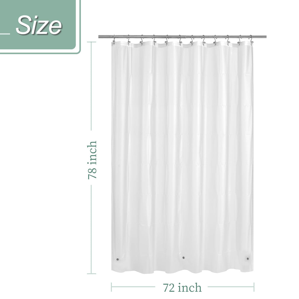 Mrs Awesome Dark Gray Shower Curtain Liner with 3 Magnets, 72x72