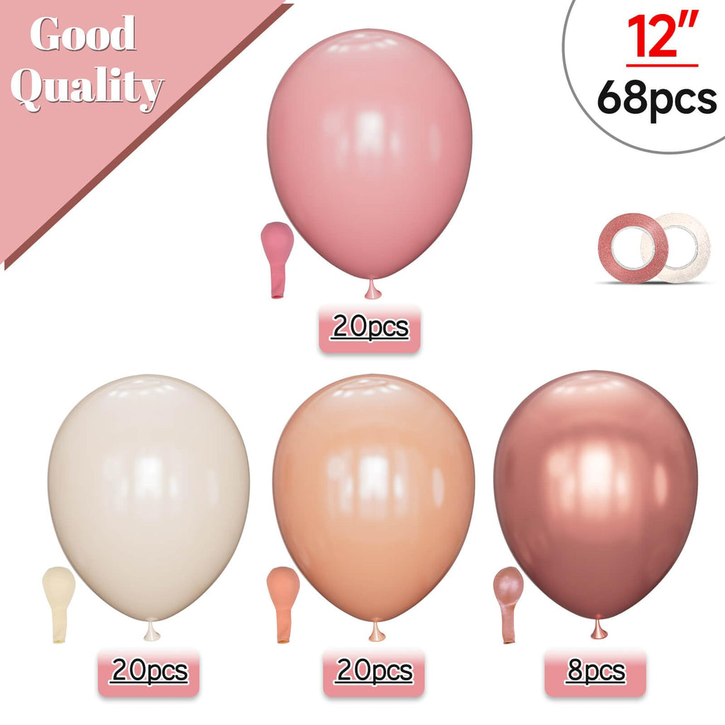68Pcs Dusty Blue and Champagne Gold Balloons 12 Inch Sand White Pastel Baby Blue Confetti Balloon for Boy Baby Shower Bridal Shower Birthday Wedding Party Decorations.