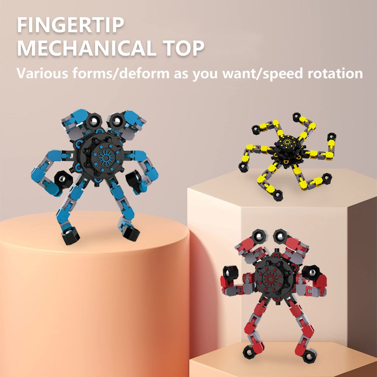Transformable Fidget Spinners,9PCS Funny Sensory Fidget Toys for Kids