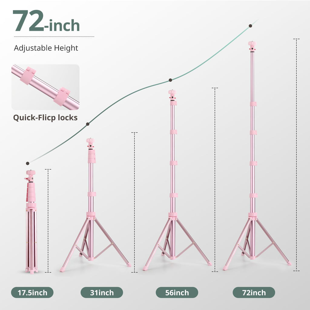SENSYNE 62" Phone Tripod, Extendable Selfie Stick with Wireless Remote