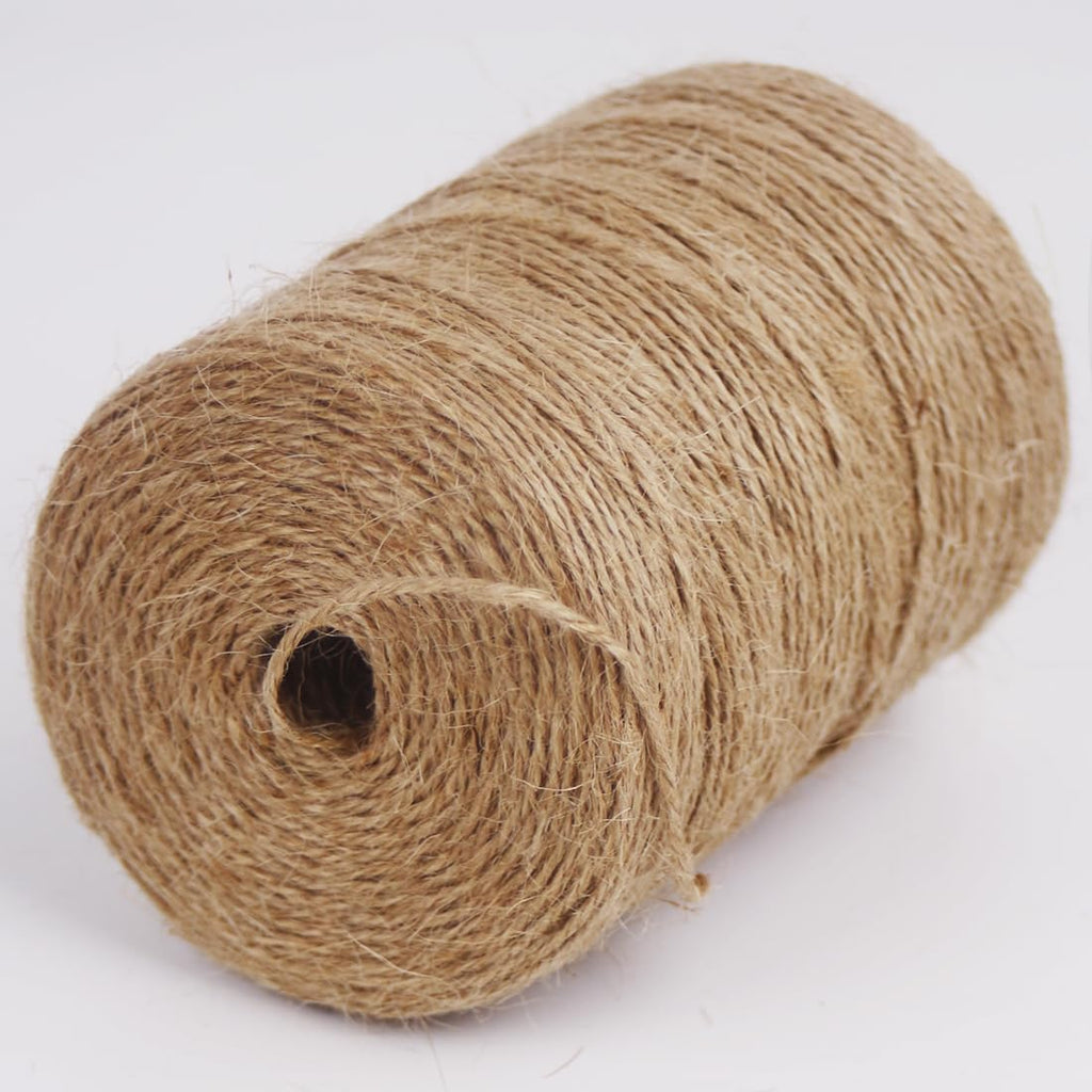 PerkHomy 1100FT Jute Twine String 2mm 3ply Natural Thin Twine for Craft Gardening Gift Wrapping Packing Material Wedding Christmas Decoration Bulk