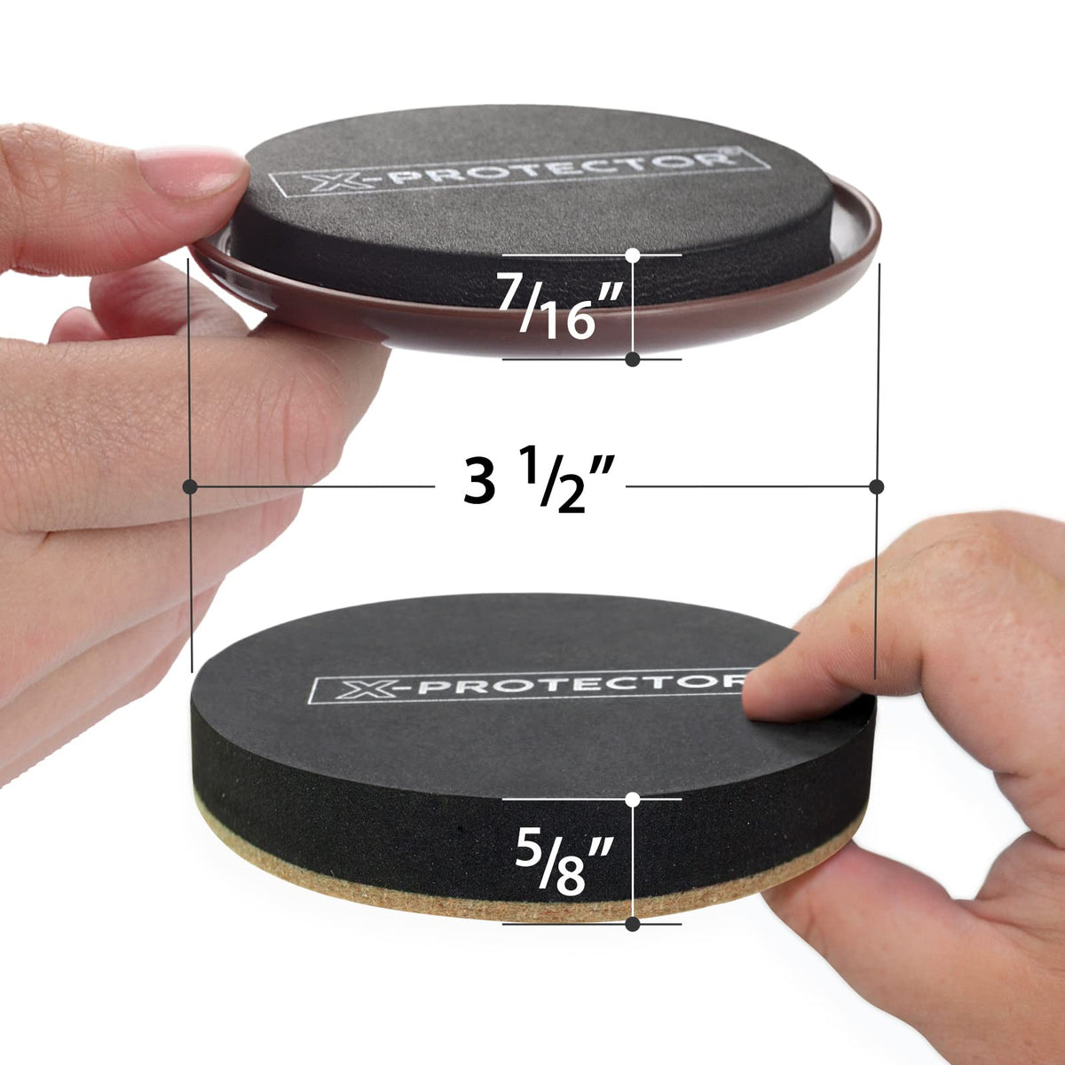 Felt Furniture Sliders for Hardwood Floors X-PROTECTOR 16 PCS 3 ½”