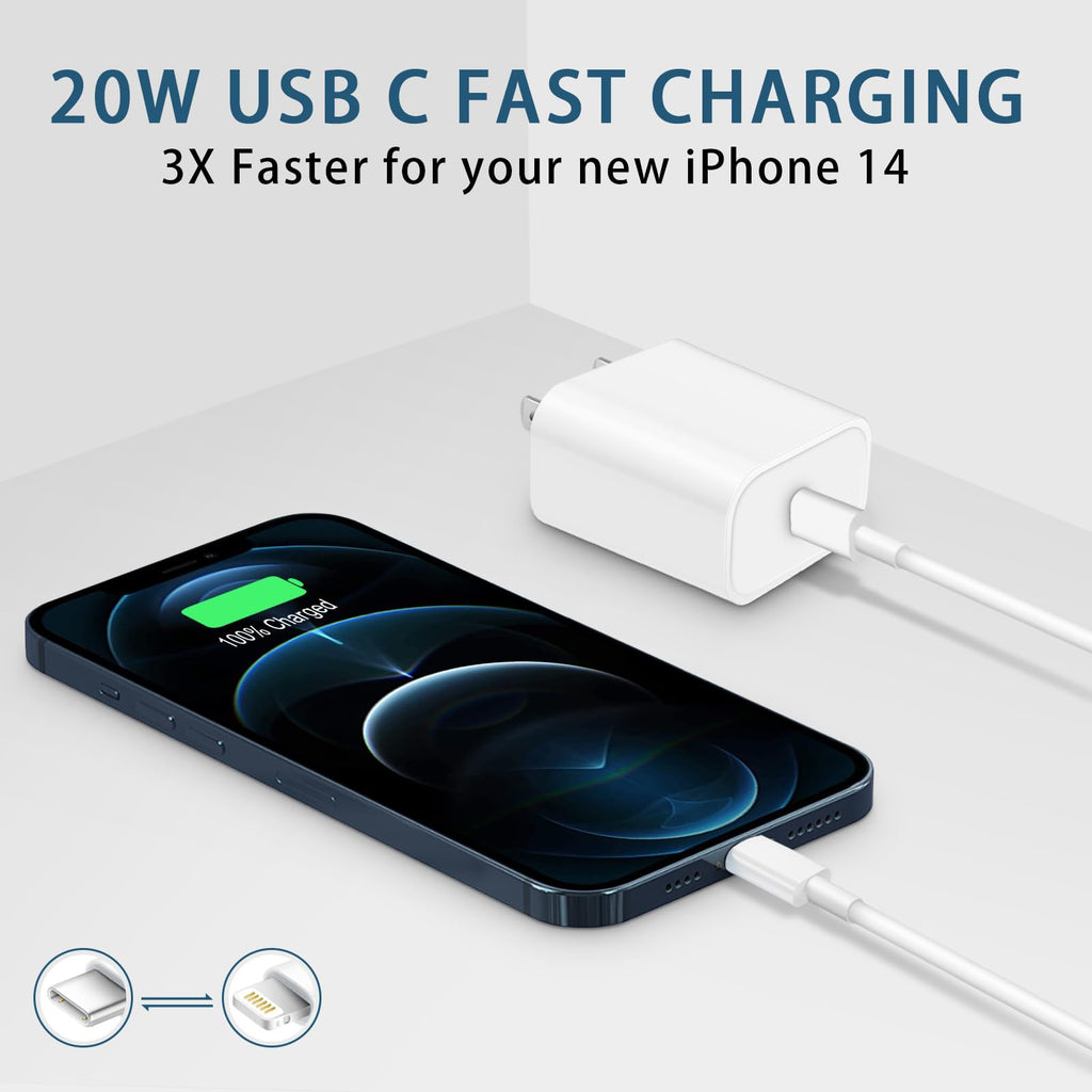 CXX 10FT iPhone 14/13/12 Charger 20W Fast Charging [MFi Certified]