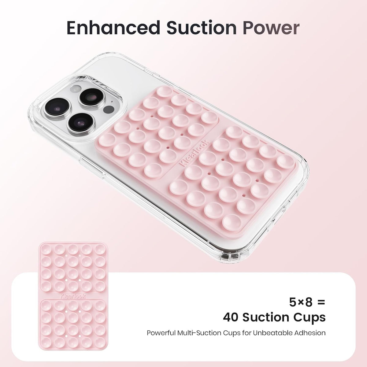 Klearlook 4PCS Silicone Double Sided Suction Cup Phone Case, Combination C