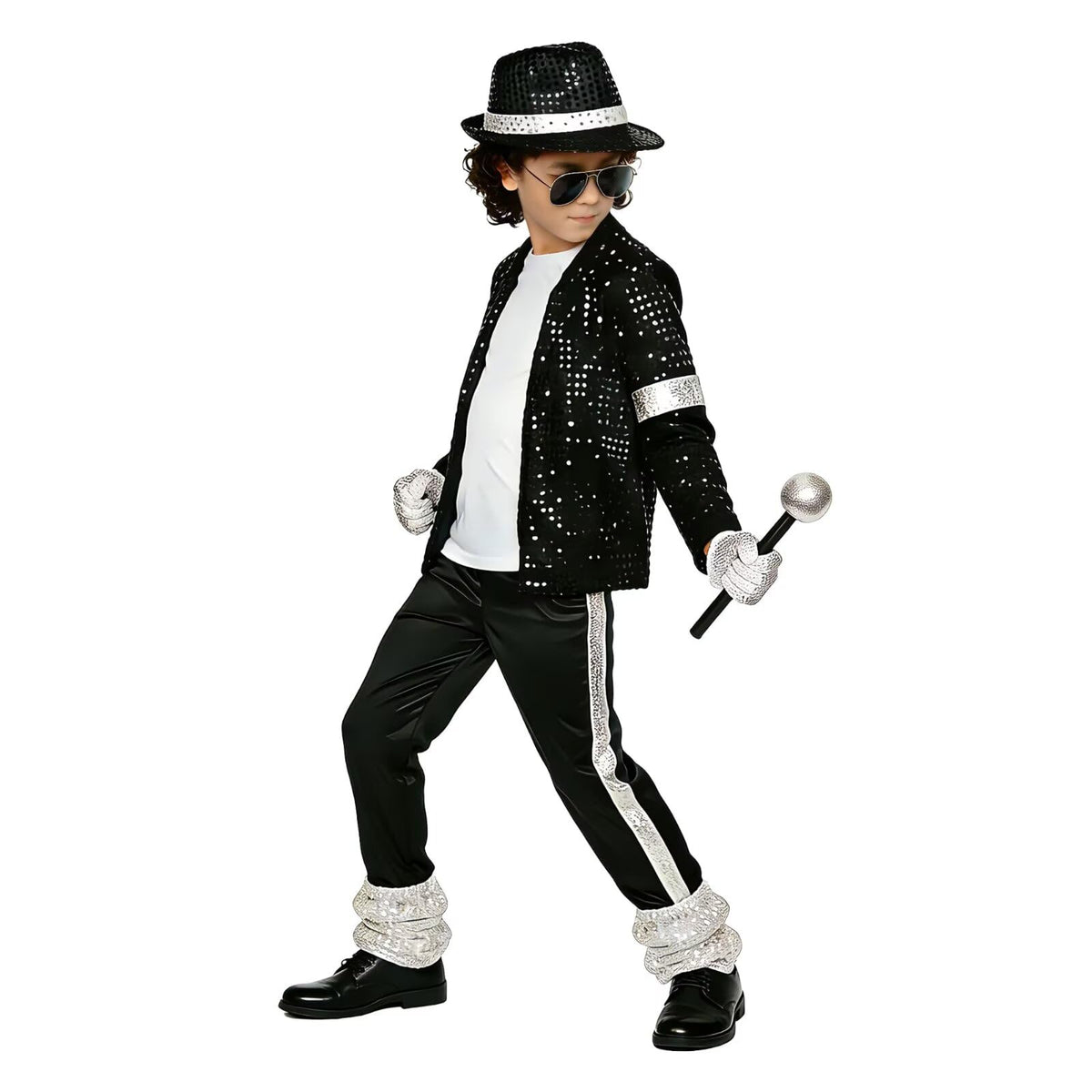 Boys Halloween Costume Set 8 Pcs 80s 90s Retro Dance Disco Cosplay