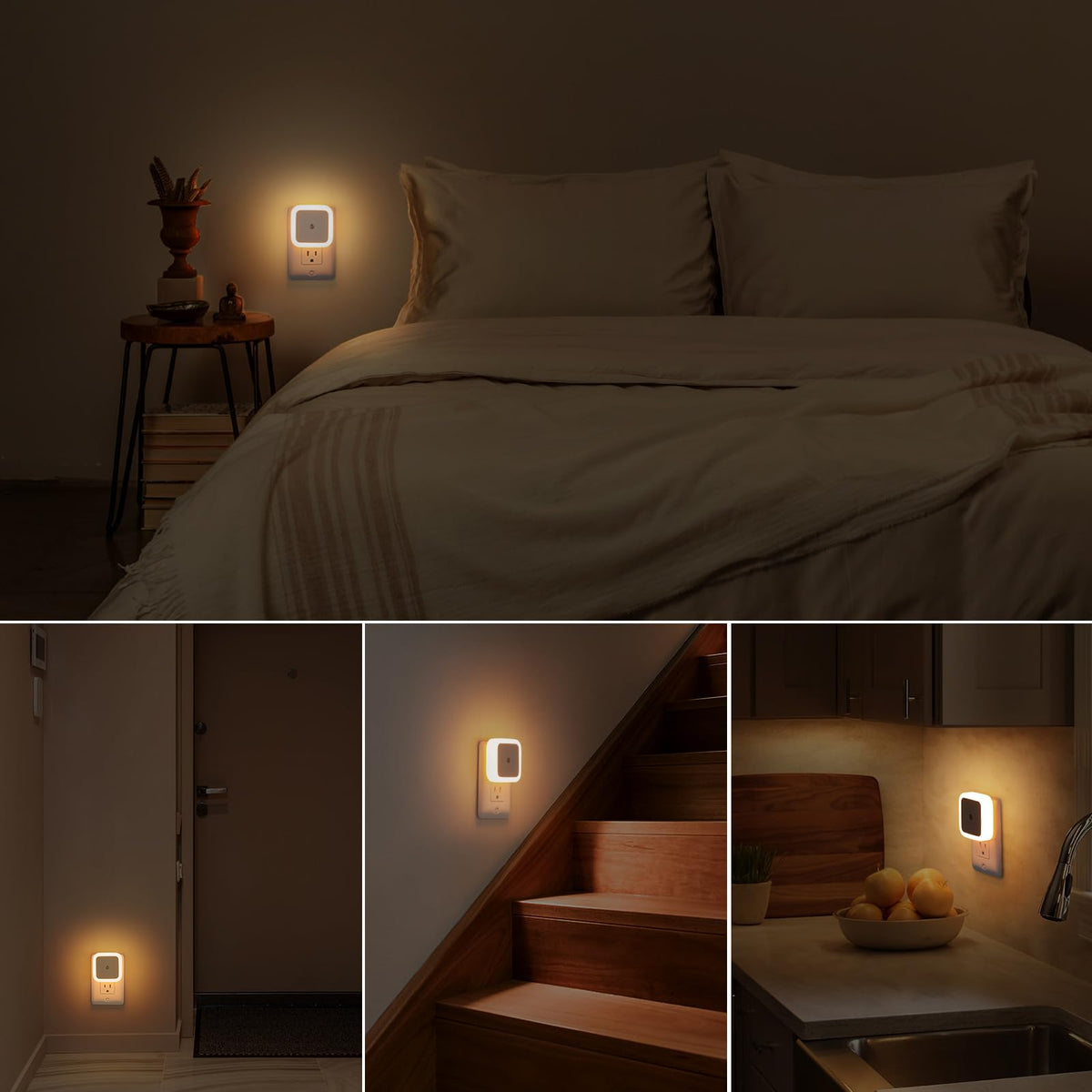 Sujeet Night Light, Night Lights Plug into Wall 8-Pack, Nightlight Plug in Night Light, Dusk to Dawn Night Lamp Led (Red)