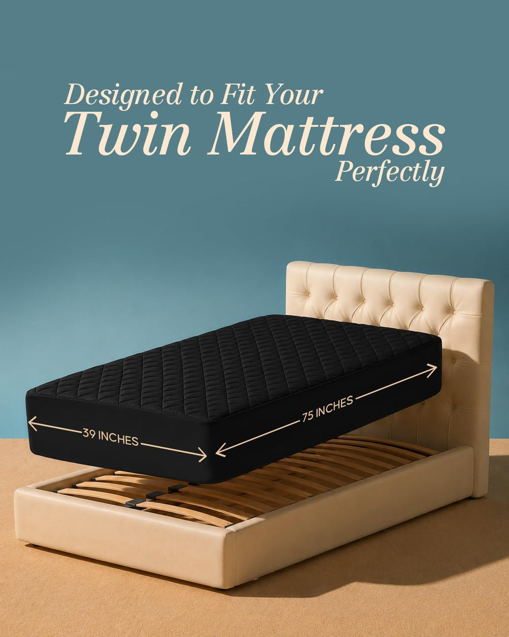 Twin Mattress Pad, Quilted Mattress Protector Topper fits 16" Deep Pocket