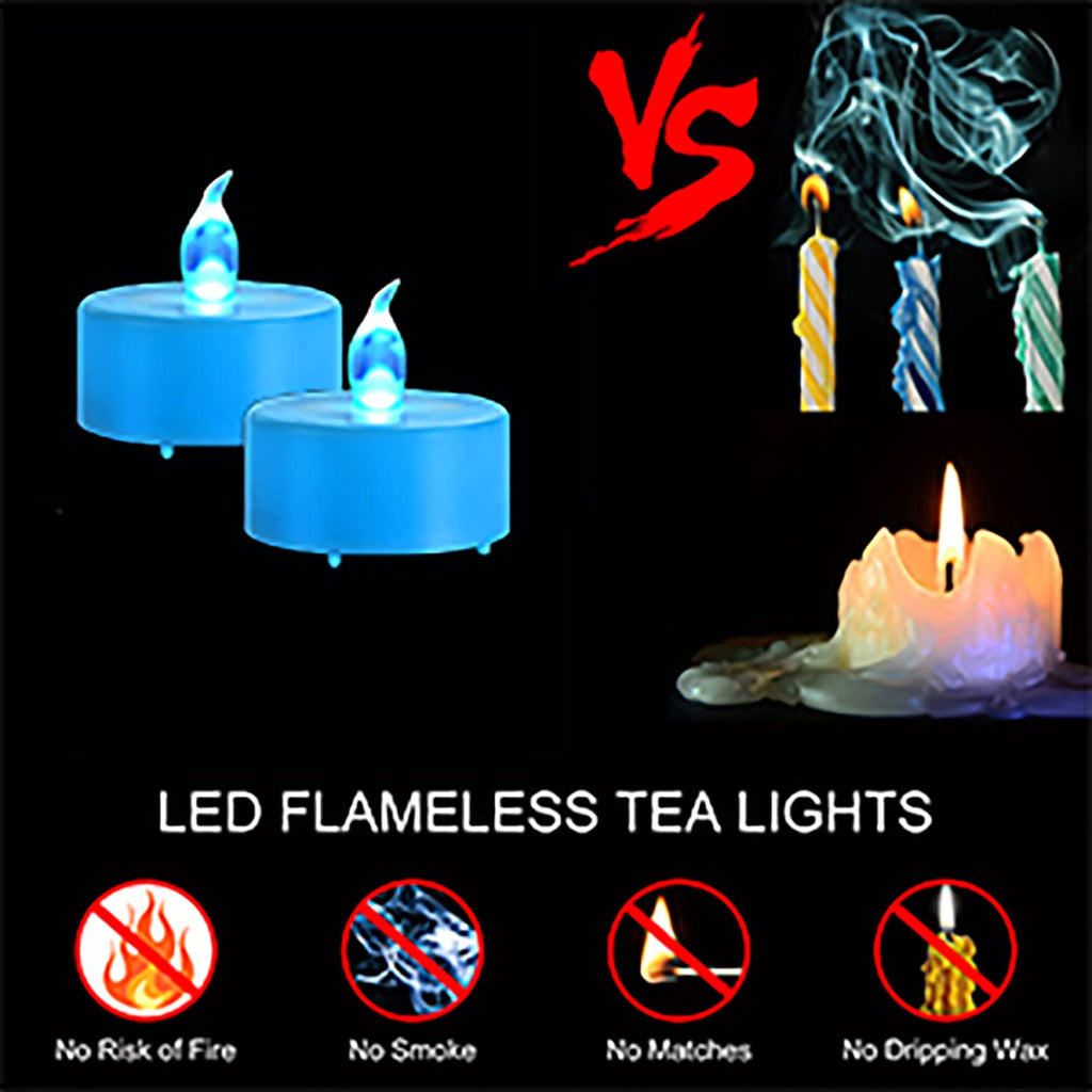 Battery Operated LED Tea Lights Flameless Flickering Candles 12PACK