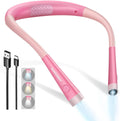 Glocusent Reading Light,Pink Neck Light,80-hr Rechargeable Book Light