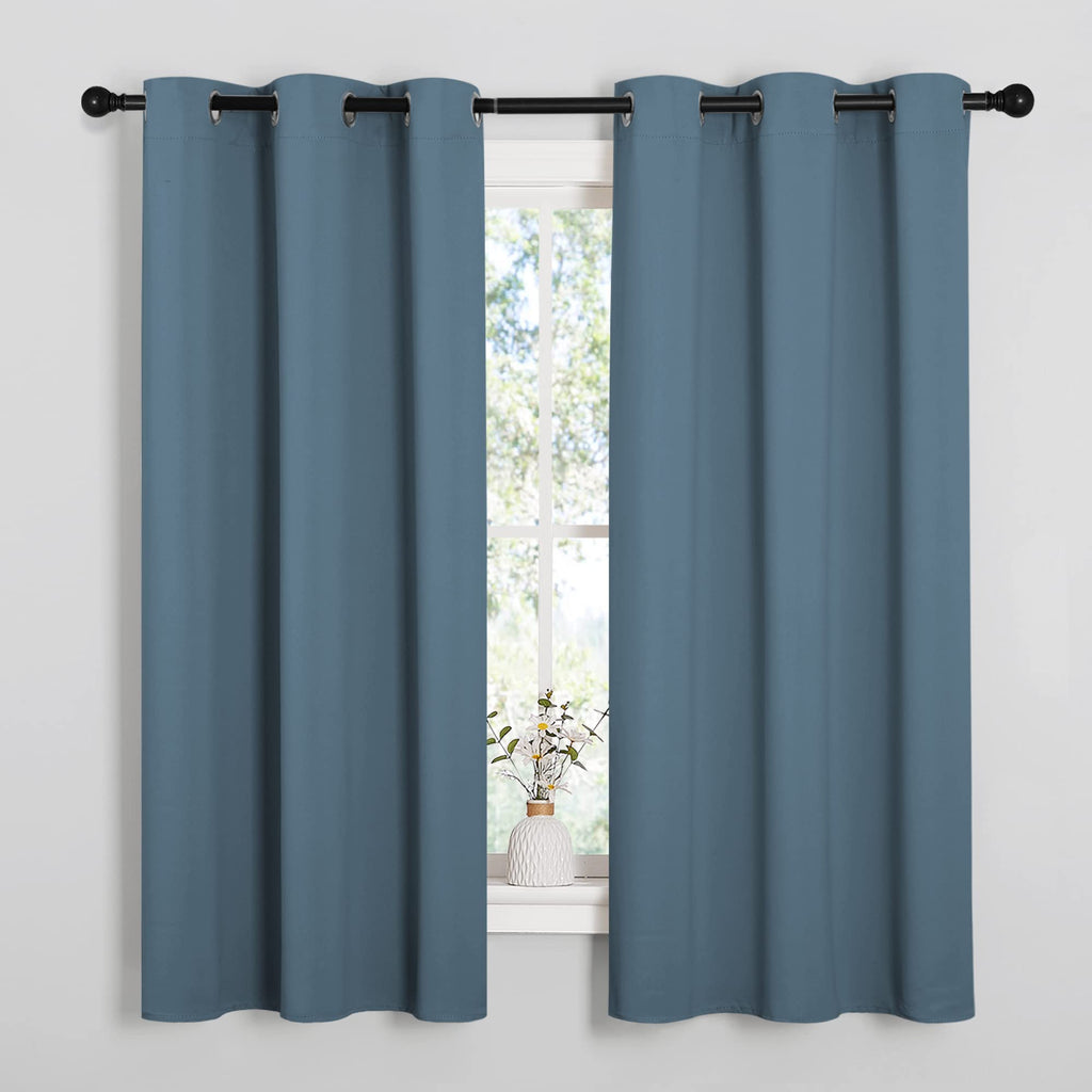 NICETOWN Thermal Insulated Solid Grommet Blackout Curtains/Drapes/Panels for Dining Room (Hunter Green, 1 Pair, 42 by 63-Inch)