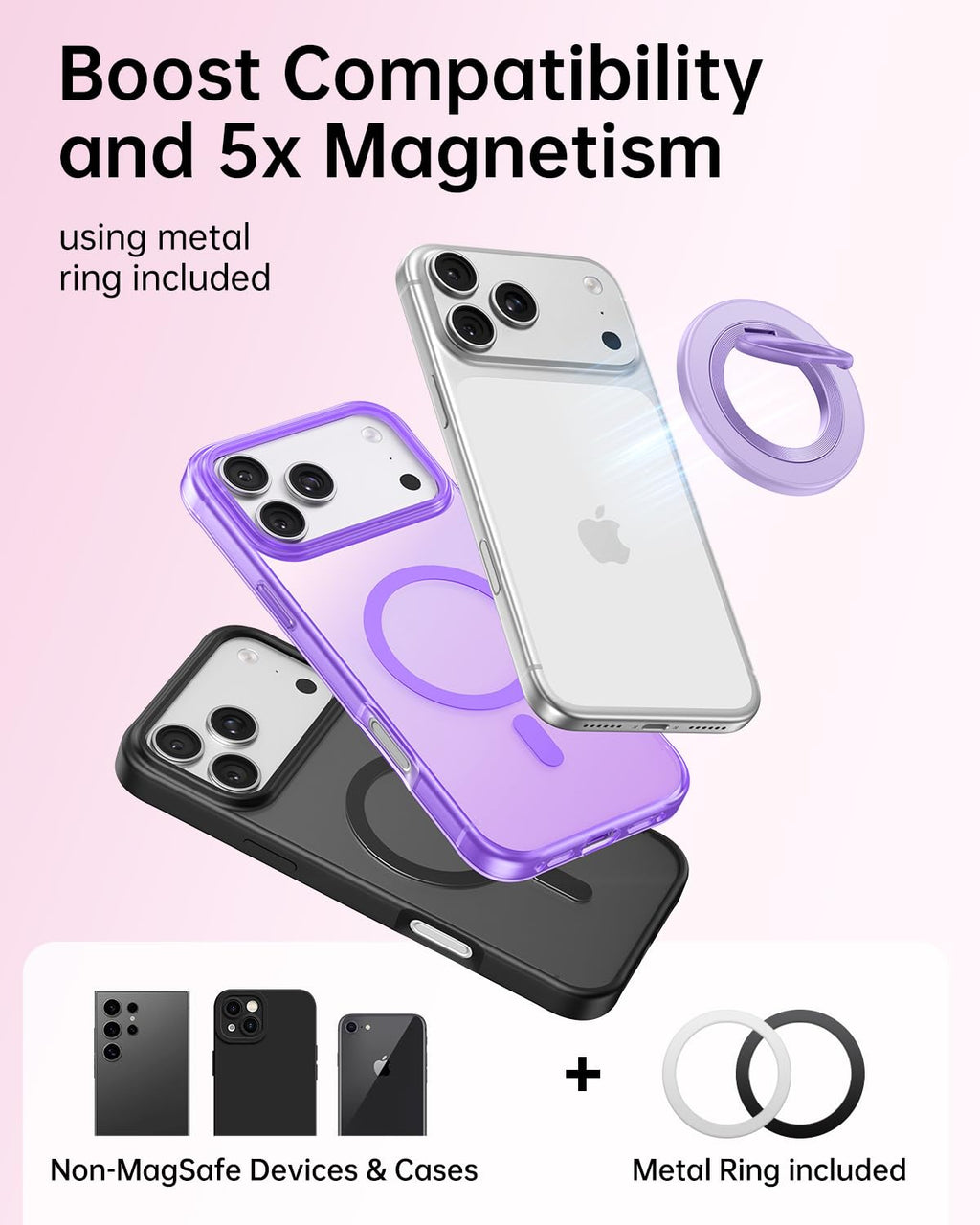 SYNCWIRE for MagSafe Phone Grip, Magnetic Phone Ring Holder Stand Kickstand