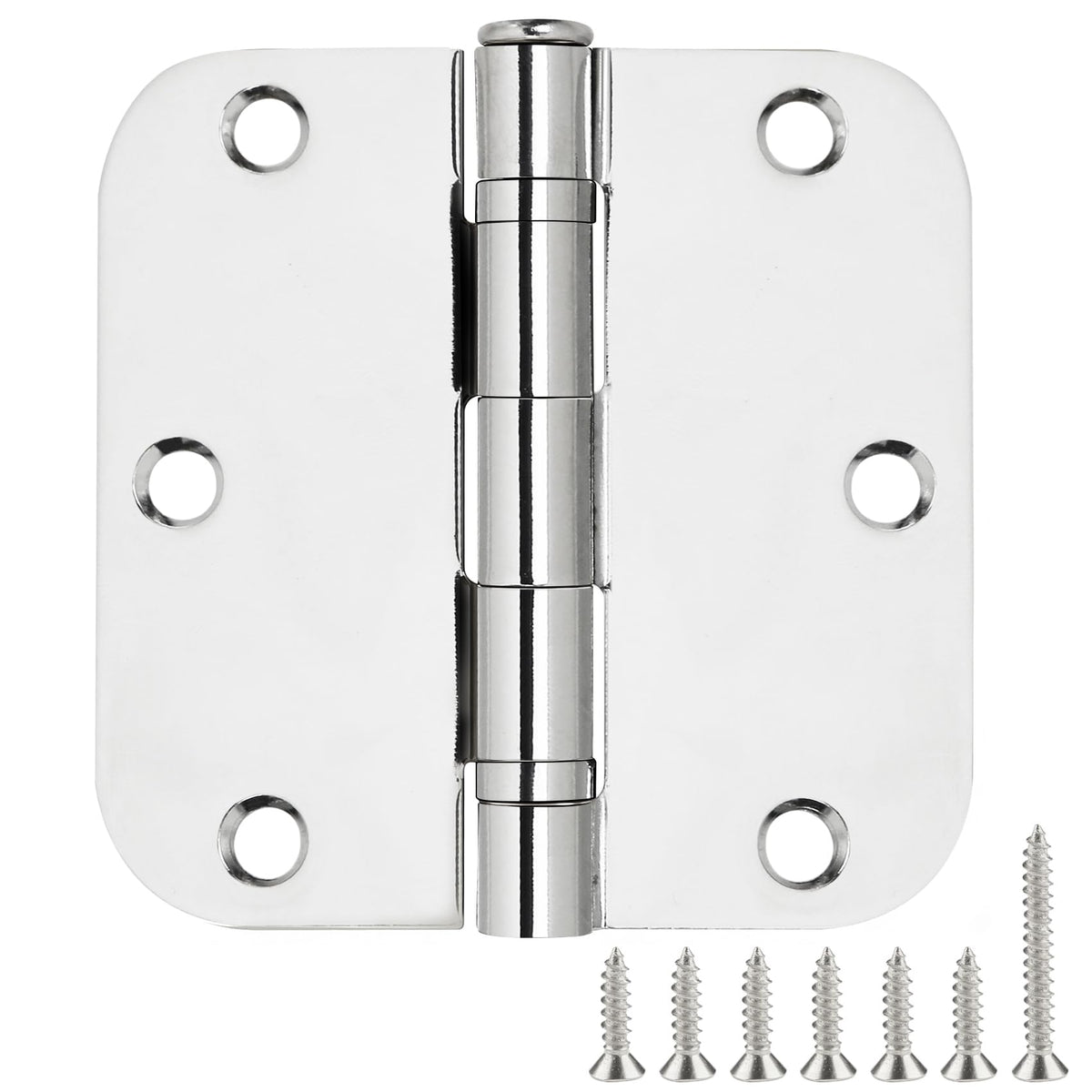 TDCHINGES Rounded Matte Black Door Hinges 3.5 Inch 5/8" Radius Flat 30 Pack