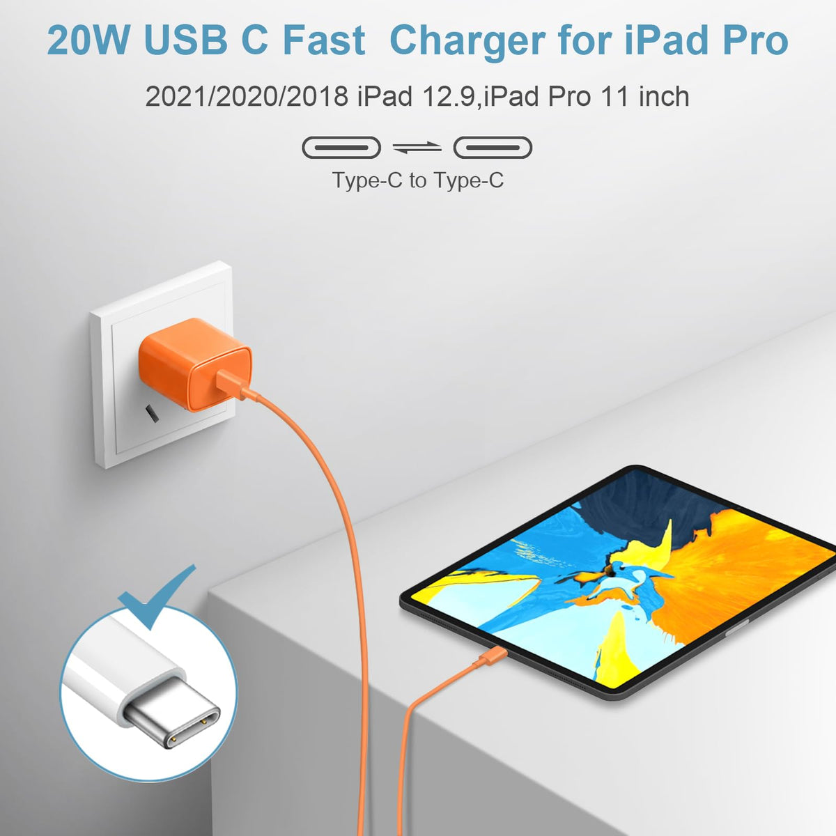 iPhone 18 17 16 15 Charger Fast Charging 3 Pack USB C Charger Block