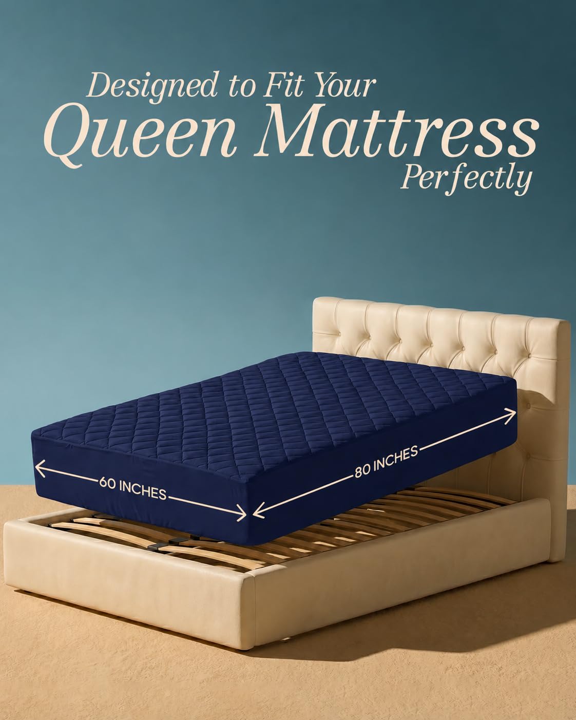 Twin Mattress Pad, Quilted Mattress Protector Topper fits 16" Deep Pocket