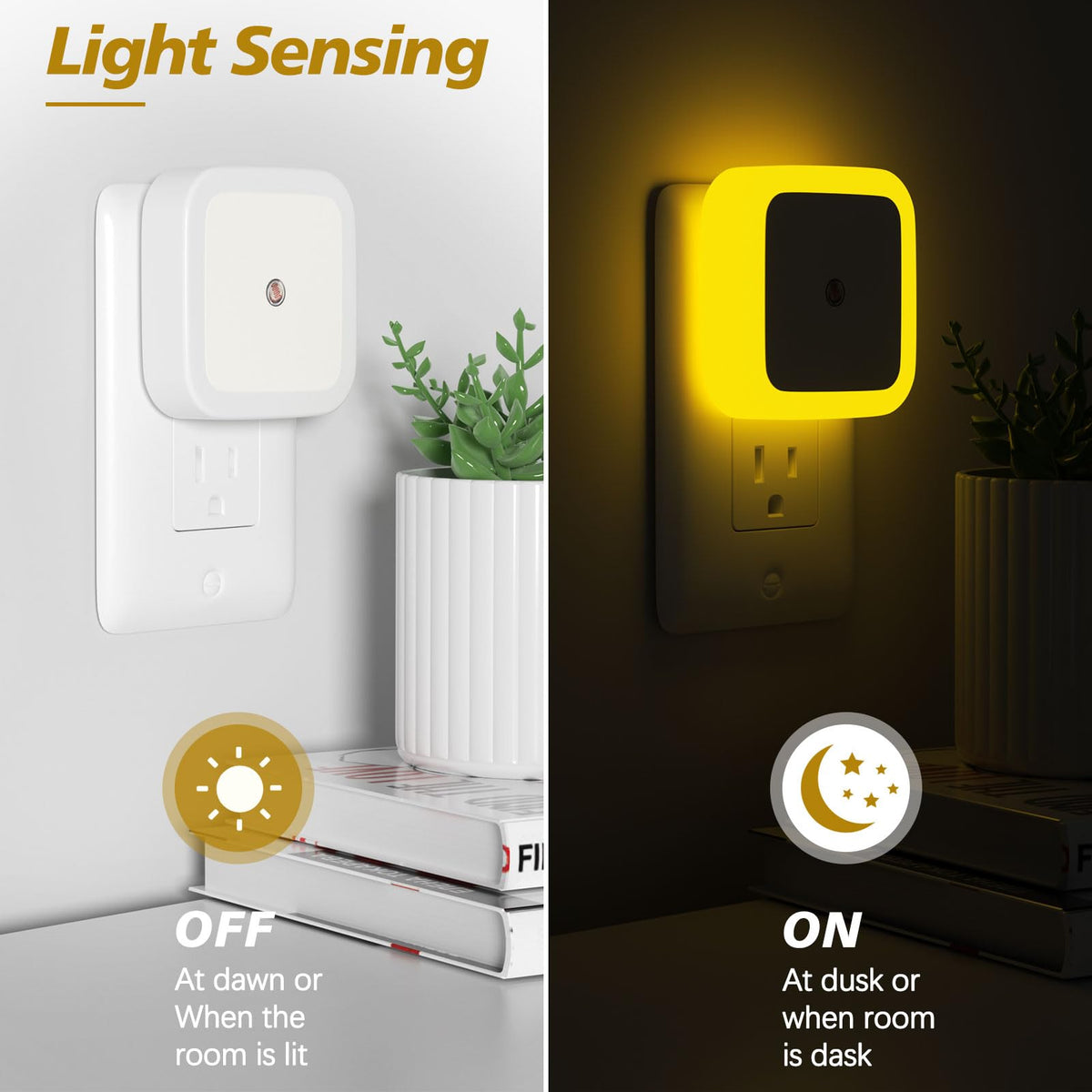 Sujeet Night Light, Night Lights Plug into Wall 8-Pack, Nightlight Plug in Night Light, Dusk to Dawn Night Lamp Led (Red)