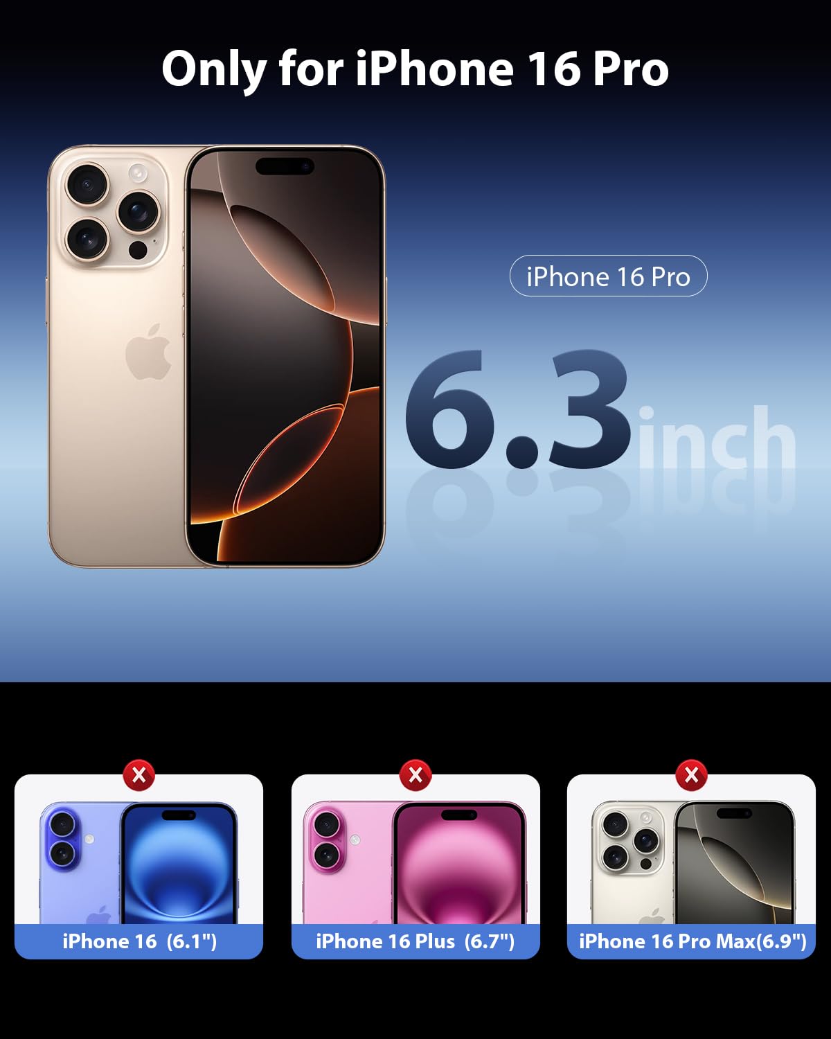 Mkeke Screen Protector for iPhone 17 Pro, 3 Pack 9H+ Tempered Glass