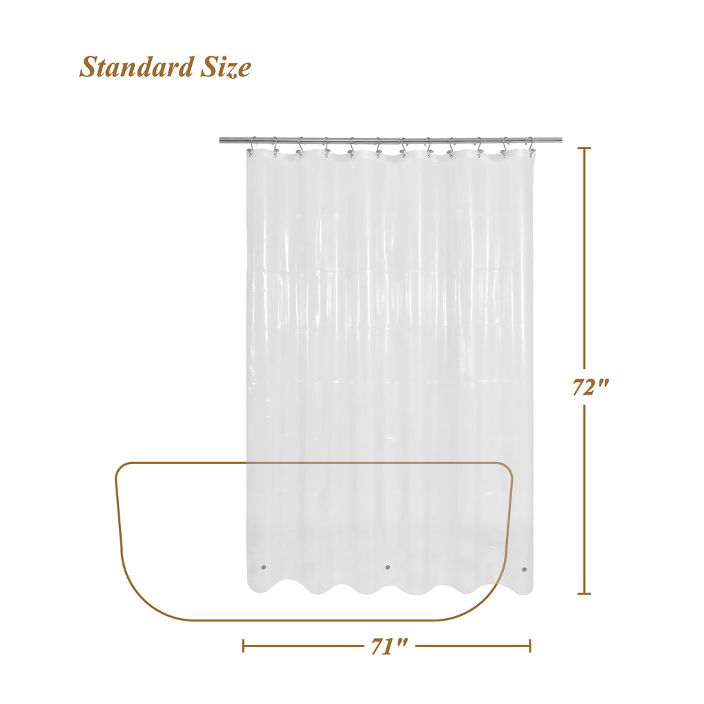 Mrs Awesome Dark Gray Shower Curtain Liner with 3 Magnets, 72x72