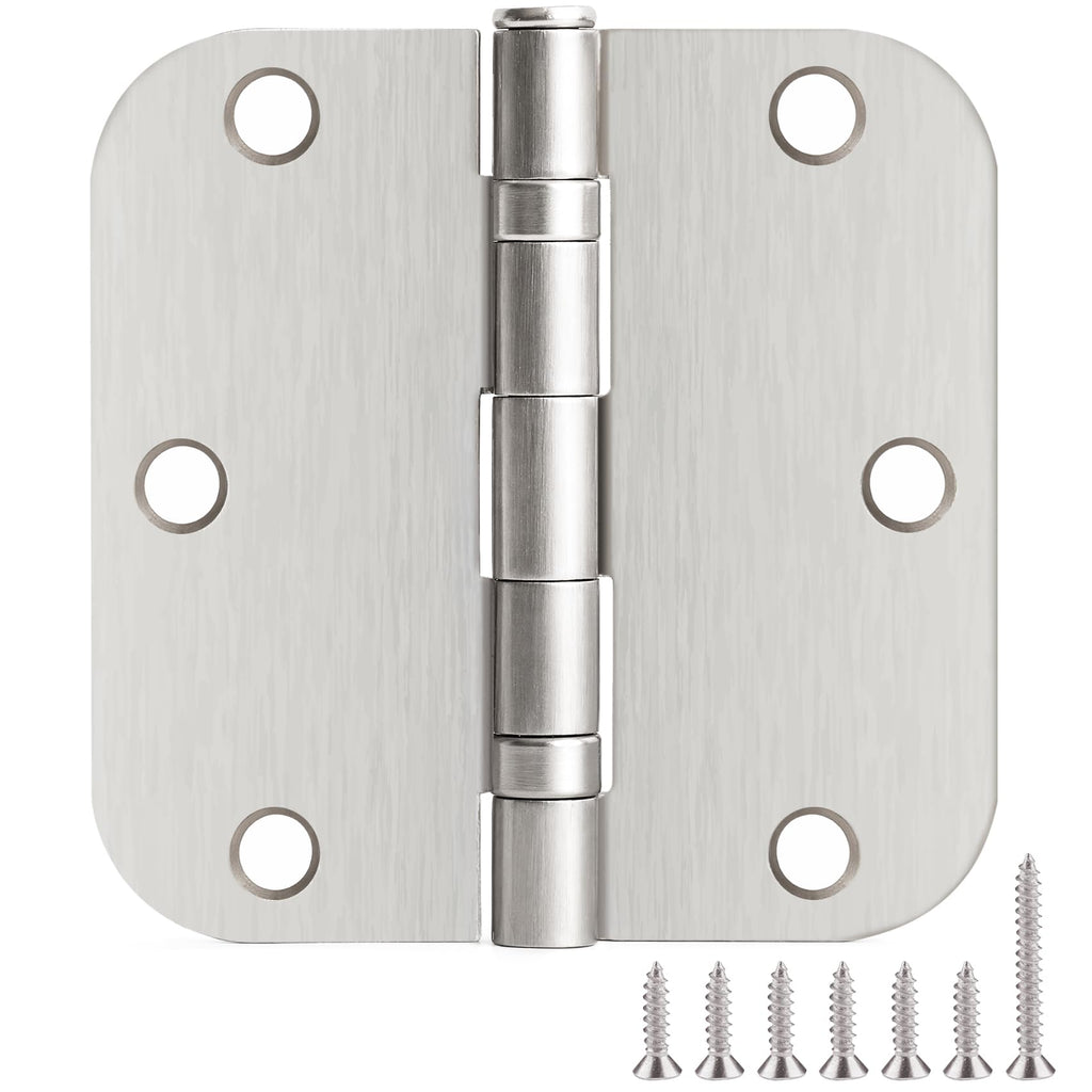 TDCHINGES Rounded Matte Black Door Hinges 3.5 Inch 5/8" Radius Flat 30 Pack