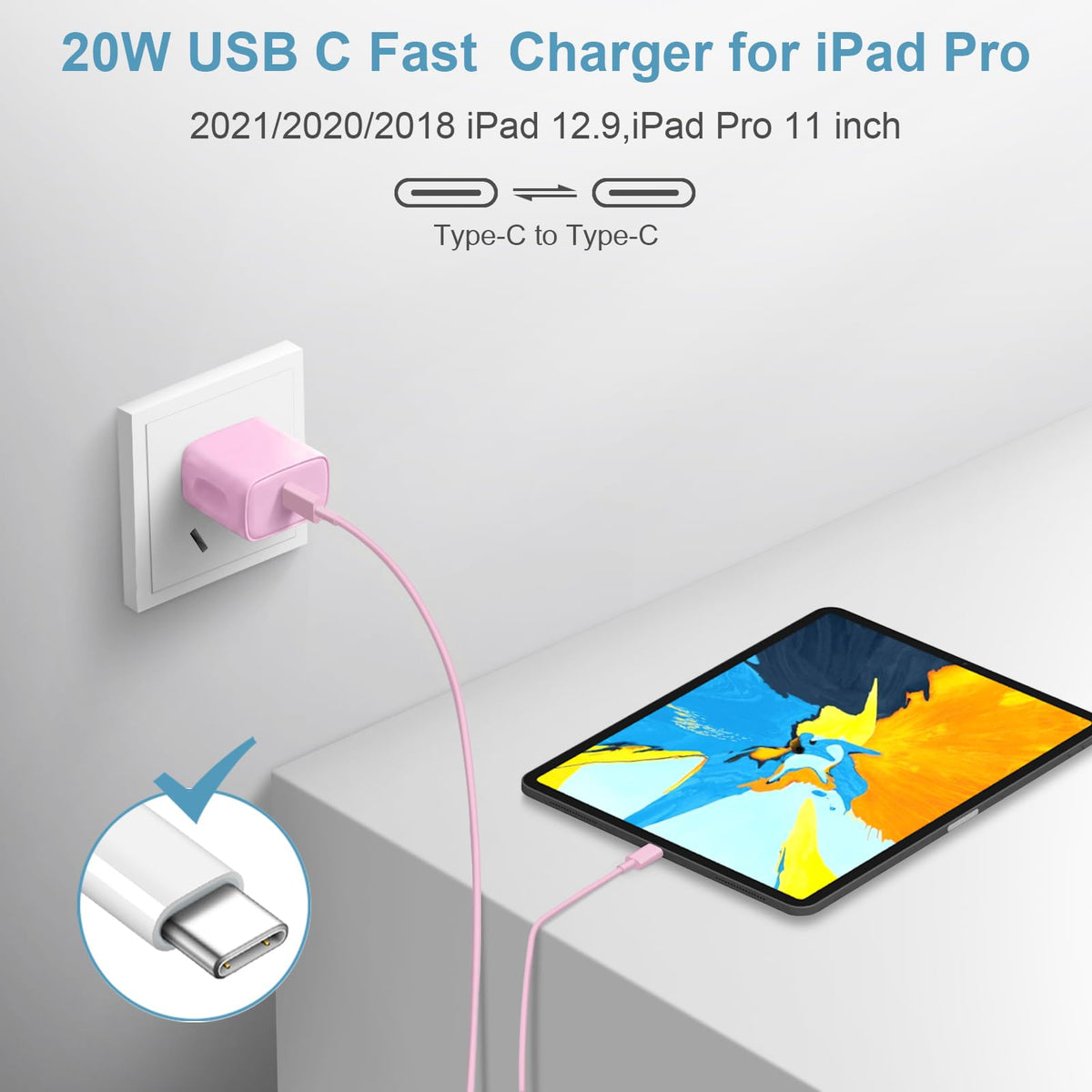 iPhone 18 17 16 15 Charger Fast Charging 3 Pack USB C Charger Block