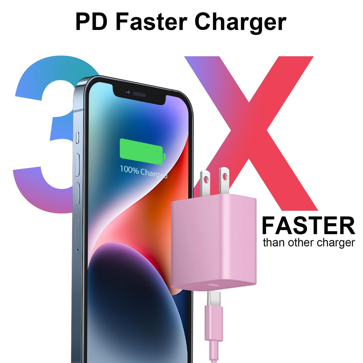 iPhone Duo Charger, iPhone 18 17 16 15 Charger Fast Charging 12FT-Blue